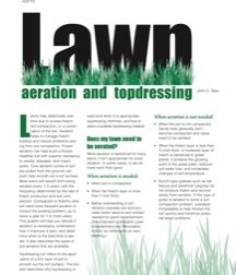 Lawn Aeration and Topdressing Publication