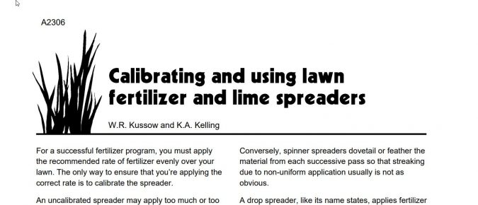 Calibrating and Using Lawn Fertilizer and Lime Spreaders