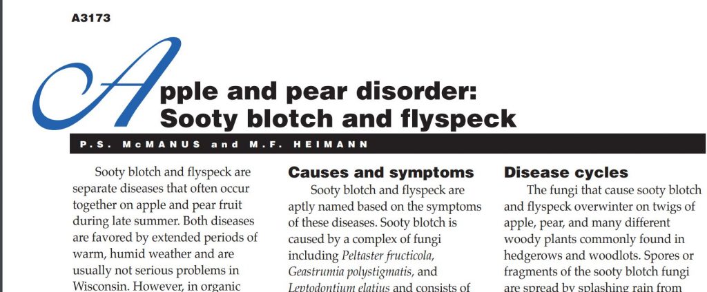 Apple Disorder: Sooty Blotch and Flyspeck