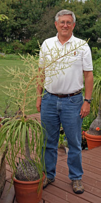 The author with his blooming plant