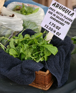 Arugula for sale at farmer's market.